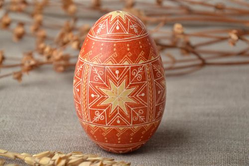 Пасхальное яйцо с росписью ггусиное - MADEheart.com