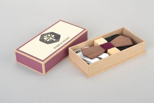 Gravata-borboleta de madeira acessórios para homens feitos à mão  - MADEheart.com