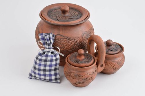 Geschirr handgemacht Ethno Geschirr Sauciere Keramik Topf aus Keramik originell - MADEheart.com