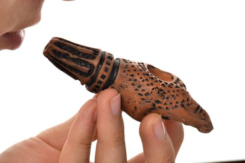 Pipa de barro hecha a mano de arcilla accesorio para fumador regalo para hombre - MADEheart.com