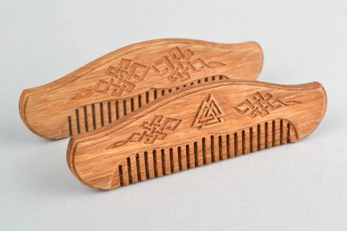 Wooden comb for beard handmade wooden comb for men beard styling accessories - MADEheart.com