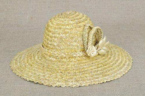 Соломенная женская шляпа с розой - MADEheart.com