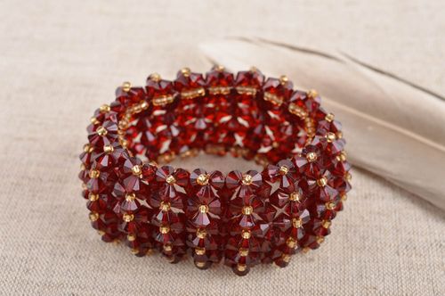 Bracciale di perline fatto a mano braccialetto originale rosso per donna - MADEheart.com
