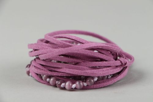 Pulseira de camurça Lavender - MADEheart.com