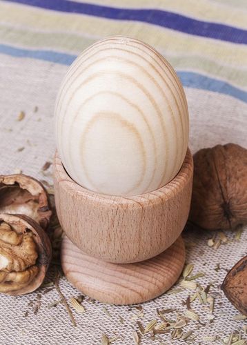 Semilavorato di legno fatto a mano Statuetta uovo di pasqua Uovo da decorare - MADEheart.com
