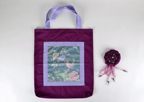 Bolsa feminina com inserção floral  - MADEheart.com