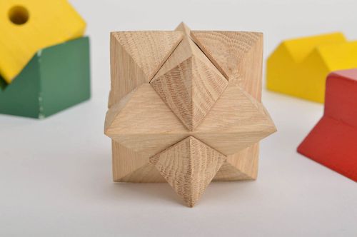 Игрушка ручной работы деревянный кубик игрушка из дерева от 3 лет Звезда - MADEheart.com