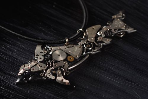 Unusual handmade metal pendant steampunk style jewelry designs gift ideas - MADEheart.com