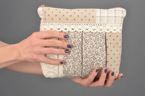 Large patchwork fabric beauty bag - MADEheart.com