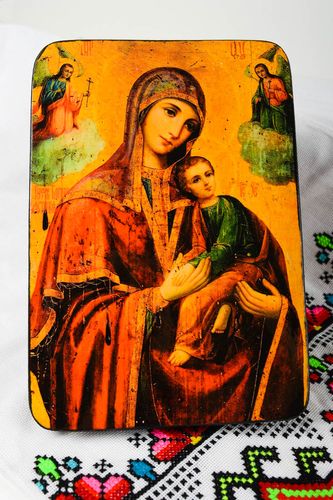 Orthodoxe Ikone handgefertigt religiöses Geschenk Mutter Gottes Bild  - MADEheart.com