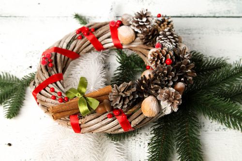 Christmas lovely wreath handmade cute door decor designer home accessories - MADEheart.com
