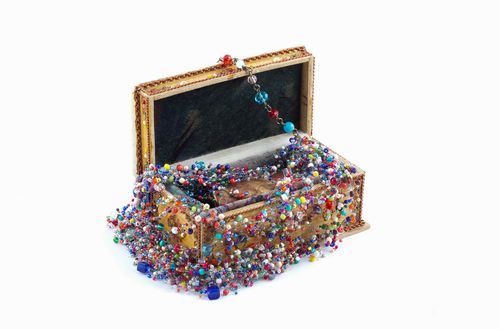 Collier en perles de rocaille Bijou fait main multicolore large Cadeau femme - MADEheart.com