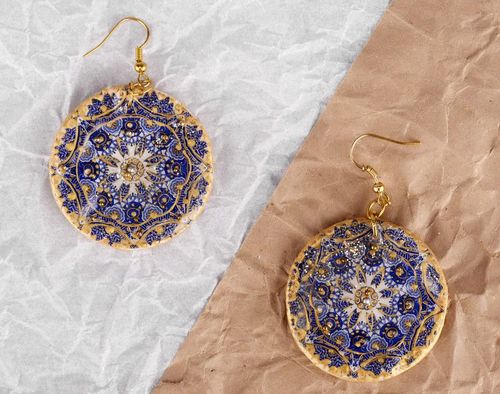 Ceramic earrings Mandala of womens wisdom - MADEheart.com