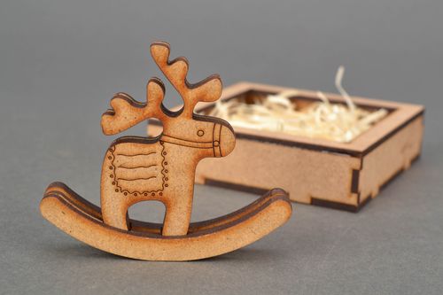 Figurine délan en bois brut faite main serviettage - MADEheart.com