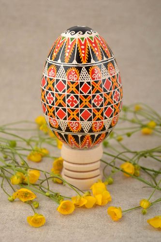 Beautiful handmade bright painted goose egg for Easter decor - MADEheart.com