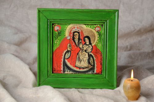 Petite icône Vierge Marie faite main ukrainienne traditionnelle - MADEheart.com