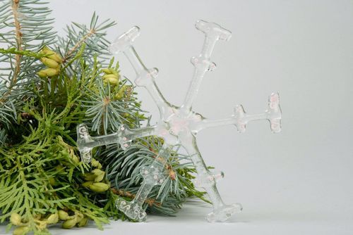 Décoration de Noël flocon de neige en verre - MADEheart.com
