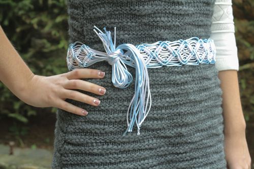 Cintura da donna intrecciata fatta a mano cinghia di fili bella accessori donna - MADEheart.com