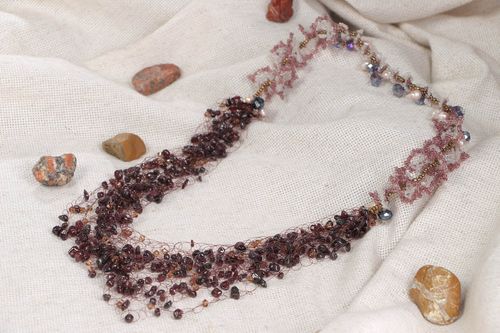 Collar de abalorios hecho a mano regalo original bisutería de piedras naturales - MADEheart.com