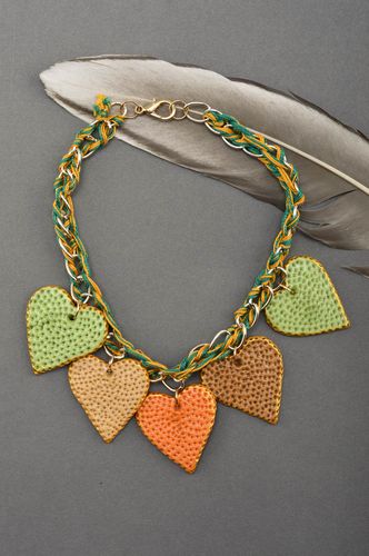 Unusual handmade plastic necklace bead necklace design polymer clay ideas - MADEheart.com