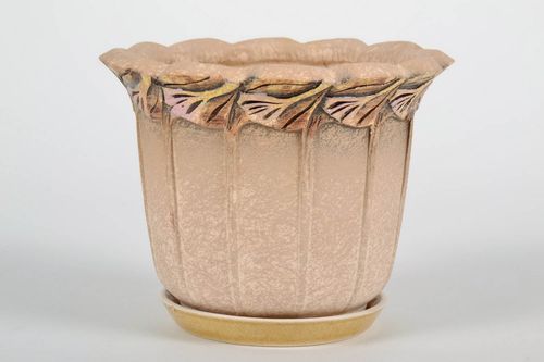 Maceta cerámica de flores Hoja - MADEheart.com