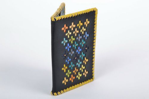 Capa de passaporte de couro preta - MADEheart.com