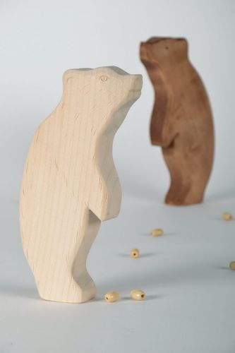 Figurine de bois faite main Grizzli - MADEheart.com