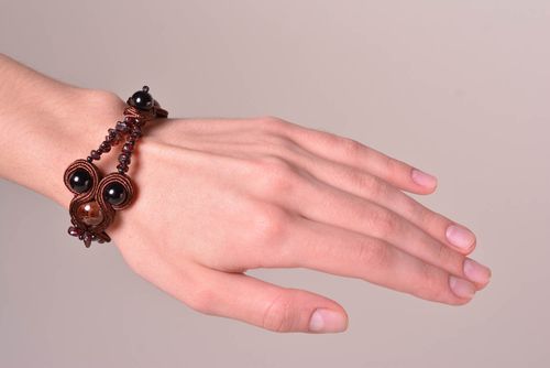Handmade soutache bracelet gemstone bracelet designs textile jewelry for girls - MADEheart.com