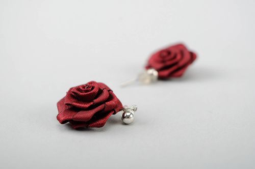 Серьги Бордовая роза - MADEheart.com
