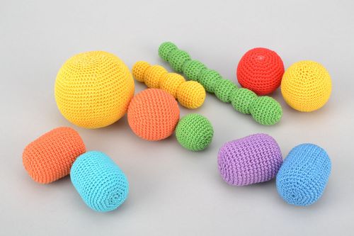 Set of educational toys crocheted over with cotton threads - MADEheart.com
