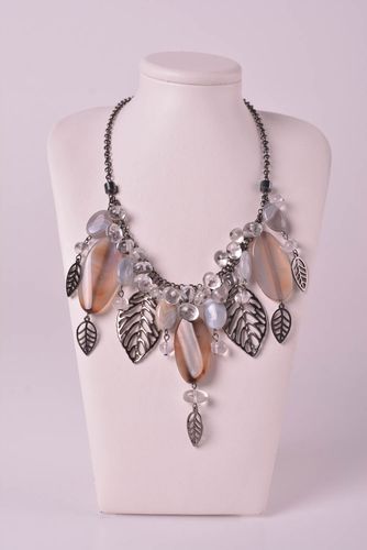 Collana di cristallo e agata fatta a mano originale di moda bigiotteria da donna - MADEheart.com