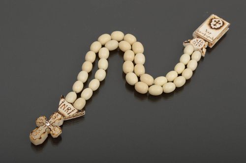 Handmade Gebetskette Christen Perlenkette Christ Rosenkranz mit Kreuz für Mann  - MADEheart.com