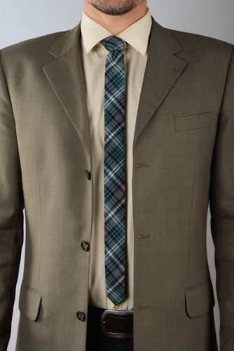 Cravate en tweed à carreaux faite main - MADEheart.com