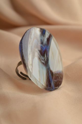 Кольцо ручной работы кольцо из стекла крупное большое бижутерия из стекла - MADEheart.com
