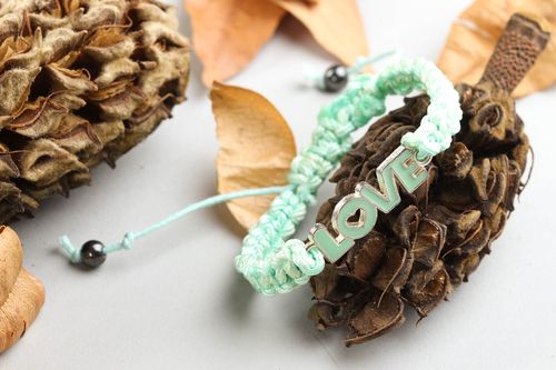 Unusual handmade cord bracelet woven textile bracelet handmade accessories - MADEheart.com