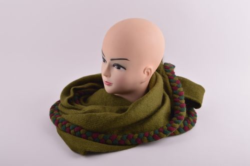 Шарф ручной работы шарф на шею из акрила и шерсти женский шарф вязаный - MADEheart.com