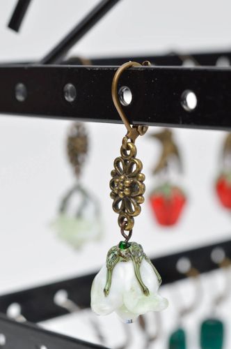 Stylish handmade glass earrings lampwork earrings design accessories for girls  - MADEheart.com