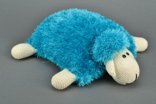 Soft pillow pet in the shape of sheep Turquoise - MADEheart.com