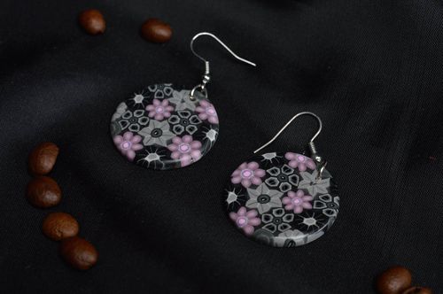 Handmade polymer clay earrings earrings with charms soutache earrings for women - MADEheart.com