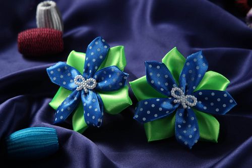 Handmade kanzashi scrunchies hair accessories satin scrunchies present for girl - MADEheart.com