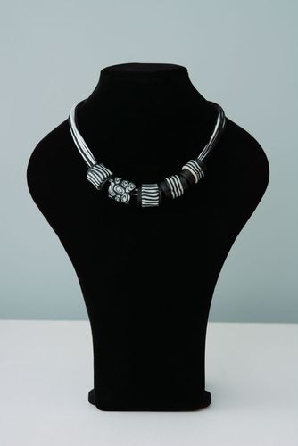 Polymer clay necklace Zebra - MADEheart.com