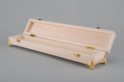Longue boîte en bois brut à décorer - MADEheart.com