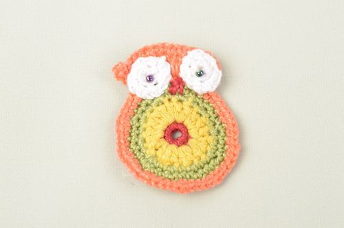 Handmade crocheted bird unusual blank for jewelry stylish textile fittings - MADEheart.com
