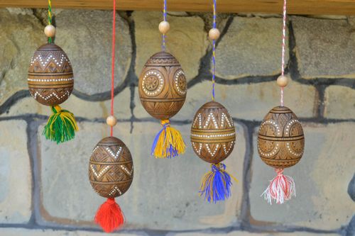 Handmade Easter eggs wood decor Easter table decoration wooden eggs Easter gifts - MADEheart.com