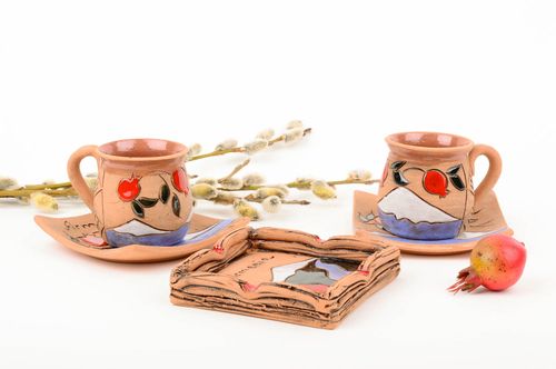 Tazas artesanales de arcilla y cenicero menaje de cocina regalos originales  - MADEheart.com