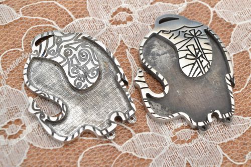 Set de supports pour pendentifs en métal éléphants faits main 2 pièces - MADEheart.com