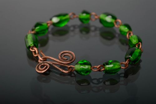 Bracelet en perles de verre wire wrapping  - MADEheart.com