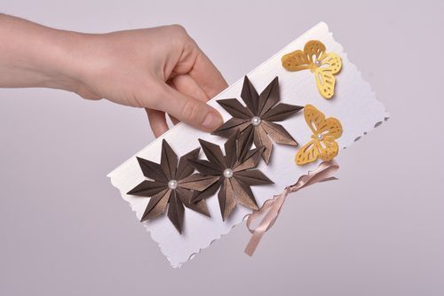 Carte de voeux fleurs et papillons faite main scrapbooking Petit cadeau - MADEheart.com