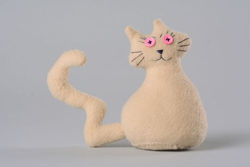 Jouet mou aromatique en tissu polaire en forme de chat beige cadeau enfant - MADEheart.com