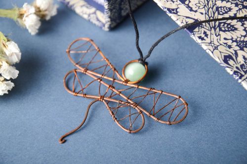 Handmade stylish jewelry unusual designer accessories butterfly pendant - MADEheart.com
